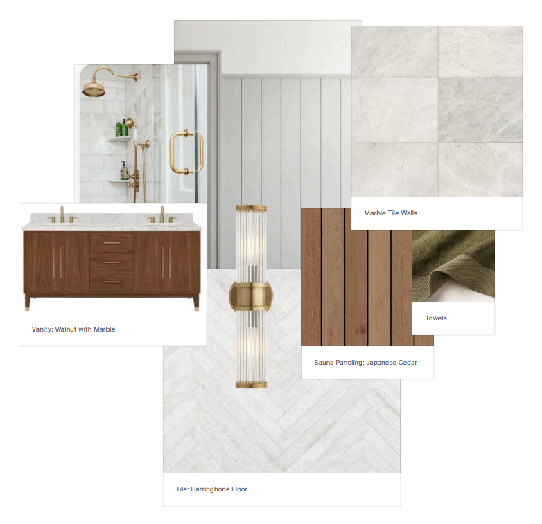 Marble tile walls